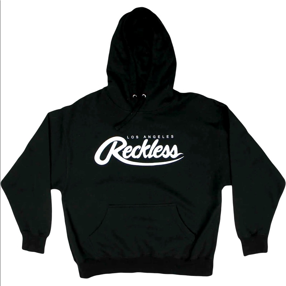 YR black sweatshirt with hood. good condition.